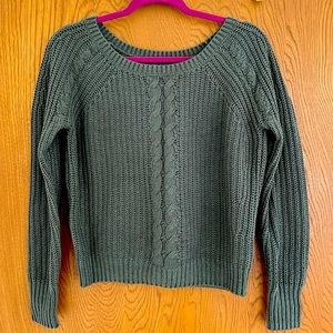 Abercrombie and Fitch Green Cable Knit Sweater
